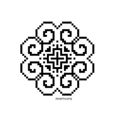 a black and white image of an abstract design with squares in the shape of circles