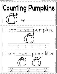 the worksheet for counting pumpkins