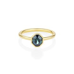 1.17ct Sapphire Isla Ring – Marrow Fine Yellow Gold Sapphire Ring With Faceted Detail, Marrow Fine, Nontraditional Engagement Rings, Australian Sapphire, Green Hues, Bluish Green, Gold Band, Cocktail Ring, Blue Hues