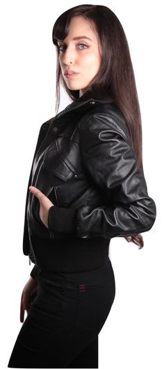 Winter Leather Biker Jacket With Faux Pockets, Fitted Winter Biker Jacket With Faux Pockets, Fitted Leather Jacket With Pockets For Winter, Fitted Leather Jacket With Pockets, Womens Leather Jacket, Womens Activewear Tops, Cotton Lycra Fabric, Gloves Fashion, Motorcycle Outfit