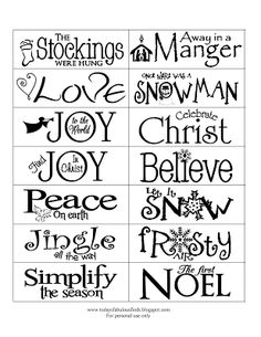 the words in different font styles are drawn on white paper, with black and white ink