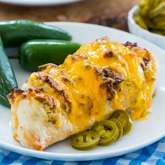 an air fryer jalapeno popper hasselback chicken on it