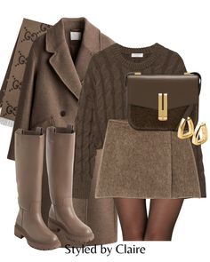 All Brown Outfits🤎  Comment LINKS to shop the looks in your DMs  Sign up to my email club for my weekly trend report, link in bio✨ @clairebcnstyle   #autumnoutfit #autumnfashion #autumnstyle #hm #virtualstylist #neutralstyle Beige Mini Skirt Outfit Winter, Wool Pencil Skirt Outfit, Brown Aesthetic Style, Winter Brown Outfit, Beige Mini Skirt Outfit, Brown Tone Outfits, Wool Skirt Outfit, Brown Skirt Outfit, Mini Skirt Outfit Winter