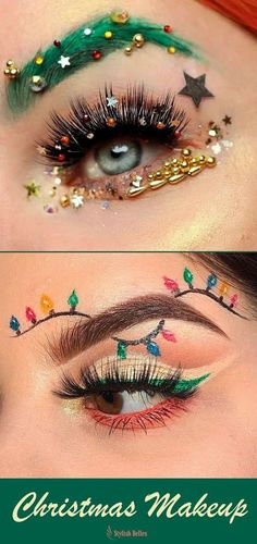 Reindeer Makeup, Makeup Looks Winter, Christmas Party Makeup, Make Up Designs, Festival Make Up