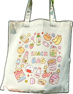 Cute Japanese Snacks, Japanese Snacks, Snack Bags, Bag Cute, Bag Canvas, Canvas Tote Bag, Recycled Cotton, Canvas Tote, Macbook