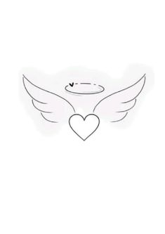 an angel heart with wings drawn on it