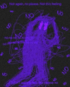 the image is purple and black with words all over it