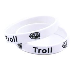 New ** Internet Troll ** Funny Novelty Bracelet. Soft Silicon, Strong, Durable, & Thick. Two Bracelets , Shipped! Adult One Size - 2mm Thick * * <<~~Follow Me! <3 "Internet Troll" In Internet Slang, A Troll (/Trol/, /Trl/) Is A Person Who Sows Discord On The Internet By Starting Arguments Or Upsetting People, By Posting Inflammatory, Extraneous, Or Off-Topic Messages In An Online Community (Such As A Newsgroup, Forum, Chat Room, Or Blog) With The Deliberate Intent Of Provoking Readers.... Novelty White Wristband For Friendship, White Novelty Wristband For Friendship, White Friendship Wristband, Adjustable White Novelty Wristband, Novelty White Wristband As Gift, Trendy Adjustable White Wristband, Internet Slang, Tri Color Ring, Betsey Johnson Bracelet