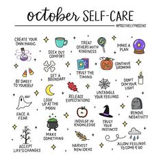 October Self Care, Happy October, Fall Bucket List, Self Motivation, Self Care Routine, Fall Fun, Journal Inspiration