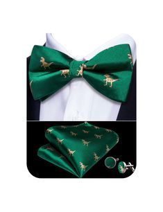 PRICES MAY VARY. 👔Set - 1* Pre-Tied Bow Tie; 1*Pocket Square; 1 Pair*Cufflinks.YOHOWA has more than 1,500+ styles of BOWTIES TIES waiting for your choice,please click the brand name"YOHOWA". 👔Size - Bow Tie: 4.7*2.4inches(12*6cm); Handkerchief: 9*9inches(23*23cm); Cufflink Diameter:0.55 inches/1.4cm 👔Material and Craft - finest 1200 Stitches jacquard woven silk microfiber which is durable, non-deform and soft 👔The envy of every gentlemen - Hand-made silk woven bow tie. We've finished it off Party Suit And Tie Accessories For Father's Day, Classic Party Sets With Ties, Elegant Formal Summer Handkerchiefs, Elegant Summer Handkerchiefs As Gifts, Dapper Summer Party Suit And Tie Accessories, Green Dapper Party Suit And Tie Accessories, Dapper Green Suit And Tie Accessories For Party, Men Bow Tie, Cravat Tie