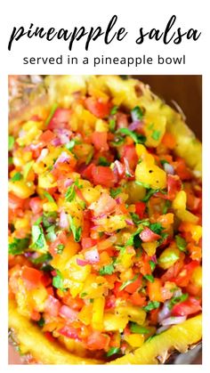 pineapple salsa with red onions, tomatoes and cilantro