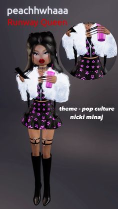 dti, pop culture, nicki minaj, #dresstoimpress, celebrity, famous Pop Culture Dress To Impress Outfits, Dti Pop Culture Outfit, Pop Culture Outfits Dti, Dress To Impress Pop Culture Theme, Nicki Minaj Dress To Impress Outfit, Fashion Famous Codes, Pop Culture Dti Outfit, Pop Culture Dress To Impress Outfit, Famous Dti Outfits