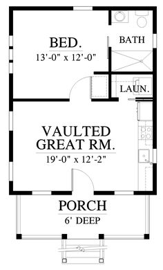 a floor plan for a small house with two bedroom and an attached bathroom, which is also