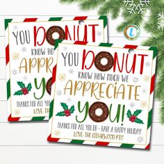 two christmas cards with donuts on them and the words you do not know how to appreciate