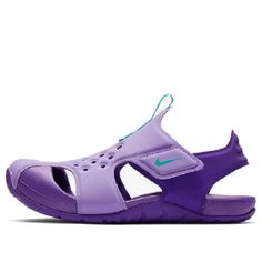 Nike Sunray Protect 2 BP Sandals Purple Synthetic Sneakers For Summer, Playful Non-slip Sandals For Outdoor, Purple Synthetic Summer Sneakers, Summer Purple Synthetic Sneakers, Playful Non-slip Outdoor Sandals, Nike Casual Non-slip Sport Sandals, Nike Casual Sport Sandals With Non-slip Sole, Nike Summer Sandals With Rubber Sole, Casual Slide Sandals For Water Sports