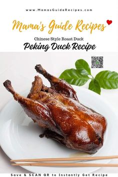 Crispy Peking Duck Recipe, Peaking Duck, Chinese Duck Recipe, Crispy Duck Recipes, Five Spice Recipes, Chinese Roast Duck, Peking Duck Recipe, Peking Roasted Duck, Roasted Duck Recipes