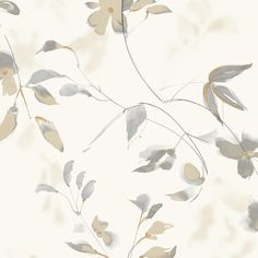 Linden Flower Premium Peel + Stick Wallpaper Peel and Stick Wallpaper Candice Olson Roll Soft Neutral Grey And Beige Bedroom Wallpaper, Candice Olson Wallpaper, Linden Flower, Tan Wallpaper, Plein Air Watercolor, Candice Olson, Wallpaper Purple, York Wallpaper, Flower Soft