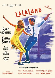 the poster for laaland shows two people dancing in front of a street light