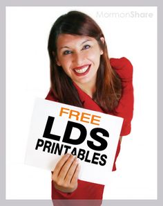 a woman holding a sign that says free lcds printables on the front