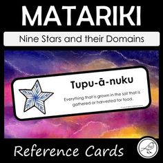 a card with the words matariki and an image of a star on it