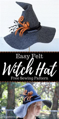 the easy felt witch hat is made from an old sewing pattern