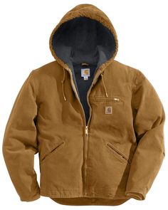 Carhartt Men's Sandstone Sierra Sherpa Lined Jacket, Carhartt Brown Sherpa Lined Jacket, Mens Sherpa, Hooded Jacket Men, Carhartt Jacket, Active Jacket, Men's Coats & Jackets, Cool Jackets, Sherpa Jacket, Work Jackets