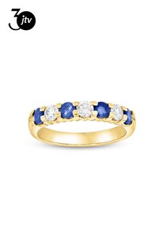 1.00ctw Sapphire and Diamond Wedding Band Ring in 14k Yellow Gold. The round sapphire in this ring have a total carat weight of 0.60 carats. The diamonds have a total carat weight of 0.40 carats. Round Sapphire, Wedding Band Ring, Diamond Wedding Band, Beads And Wire, Diamond Wedding Bands, Jewelry Trends, Diamond Wedding, Metal Jewelry, Wedding Ring Bands