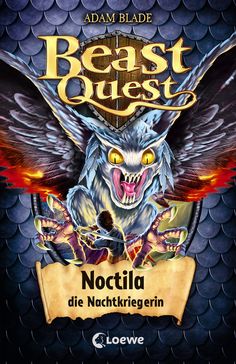 the front cover of beast quest, featuring an image of a demon with wings on it