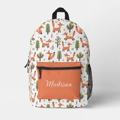 This cute backpack can be customized in any way you like! Cute Foxes, Cute Backpack, Cute Backpacks, Cute Fox, Custom Name, Fox, Created By, Backpacks, Stars