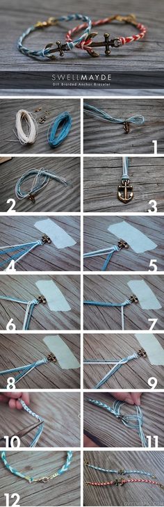 the instructions for making bracelets with rope and beads