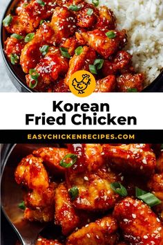 the easy korean fried chicken recipe is ready to be eaten