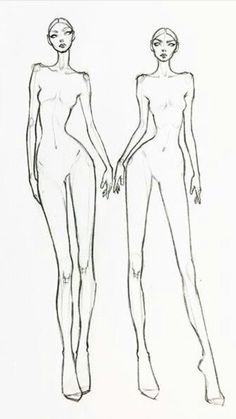 a drawing of two women standing next to each other