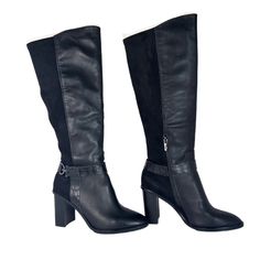 Donald Pliner, Moriah Black Knee High Leather Boots Are Both Stylish And Comfortable. Msrp $400 **In Excellent, Like New Condition** Details: * Women's Size 8m * Leather Upper, Lining, And Insole. * Almond Toe And Stacked Block Heel. * Memory Foam Cushioning To Ensure Superior Comfort. * Pull-On Style. * Zippered Side Closure. * Buckle Detailing On The Ankle For Added Style And Fit. * Lizard-Embossed Trim For Added Style. * Leather Outsole With High Traction And Durability. * Approximate Measure Knee-high Boots With Block Heel And Zipper Closure, Black Knee-high Snip Toe Boots With Reinforced Heel, Black Calf Leather Knee-high Boots With Reinforced Heel, Black Leather Knee High Boots, Tall Knee-high Heeled Boots With Zipper Closure, Leather Knee High Boots, Black Knee-high Boots With Zipper Closure, High Leather Boots, Black Knees