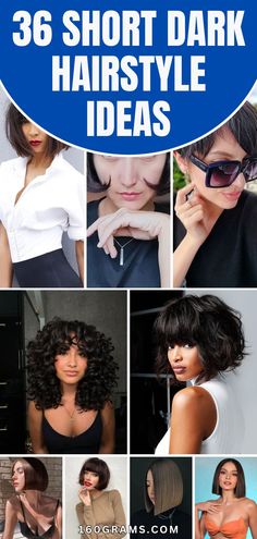 Save this pin for a stunning collection of trendy short dark hairstyles that will transform your style! Get inspired with edgy and elegant looks perfect for a style refresh. #ShortHairstyles #FashionBlog #HairInspo