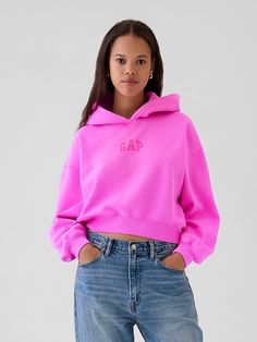 Vintage Soft Arch Logo Cropped Hoodie | Gap Adrette Outfits, Hoodie Gap, Gap Sweatshirt, Arch Logo, Gap Logo, Cute Preppy Outfits, Vintage Soft, Cropped Sweatshirt, Cute Everyday Outfits