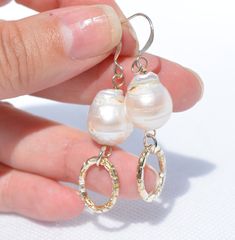 Genuine Freshwater Pearls - Unique Freshwater Pearl shapes & sizes  - Authentic White Pearl Earrings - June Birthstone - Multiple options: (1)  14-16mm White unique shape Freshwater Pearls  with silver-plated link dangle -Overall earring length is 2 inches (961) (2)  14-16mm White unique shape Freshwater Pearls  with silver-plated link dangle -Overall earring length is 1.85 inches (962) (3)   Unique Freshwater Pearl 'stick' earrings - Overall earring length is 1.15 inches (963) (4)   Unique Freshwater Pearl 'stick' earrings - Overall earring length is 1.15 inches (964) (5)  Irregular oval white Freshwater Pearls with silver-plated hammered link/dangle - Overall earring length is 2 inches (965) "Historically, pearls have been used as a symbol of love, purity, and fortune."  "Apatite is alig Dichroic Glass Earrings, White Pearl Earrings, Stick Earrings, White Pearl Earring, Freshwater Pearl Earrings, Freshwater Pearls Earrings, Holiday Earring, White Freshwater Pearl, Swarovski Crystal Earrings