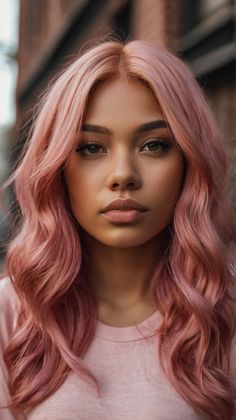 Explore modern pink hair colors that look great on tan skin. Head over to our site for more contemporary hair color inspiration! Save this pin for your next salon visit. #ModernPinkHair #TanSkinLooks #HairInspo Colors For Tan Skin, Hair Colors For Tan Skin, Rose Quartz Hair, Hair Color For Tan Skin, Highlights Subtle, Rose Pink Hair, Hair Color Inspiration, Pink Goddess, Blonde Haircuts