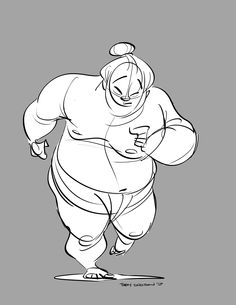 an animation character in black and white