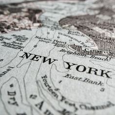 the new york city map is shown in this close up photo with focus on it's capital