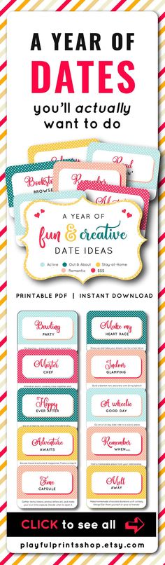 an image of a poster for a wedding party with the words,'a year of dates