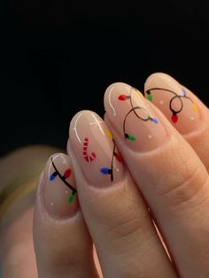 Nails Ideas Winter, Trendy Christmas Nails, Christmas Nails Ideas, Winter Nail Art Designs, Nail Art Noel, December Nails, Light Nails