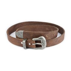 "Buy Cowboy Belts - Western Belts For Men - Womens Leather Western Belts With Silver Buckle - Tan Brown Natural Leather Full Grain 1 Inch BELT SIZE: Choose from drop down menu above BELT HEIGHT: 1.0\" | 2.5 cm LEATHER: Veg tanned full grain leather COLOR: Tan brown BUCKLE: Metal in silver color CONDITION: New ALL BELTS ARE MEASURED FROM THE LEATHER PART'S END TO THE MIDDLE HOLE. PAYMENT Shopping on Etsy is 100% safe. I accept Paypal to make your payment process totally secure. Paypal also protec Classic Antique Belt Buckles For Ranch, Classic Brown Belt For Ranch, Classic Adjustable Leather Belt Buckles, Brown Belt With Buckle For Everyday Use, Classic Adjustable Leather Belt Buckle, Classic Adjustable Leather Strap Belts, Classic Distressed Brown Leather Belt Buckles, Classic Leather Belt Buckle In Distressed Brown, Classic Adjustable Belt Buckles In Bridle Leather