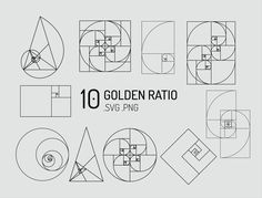 the golden ratio is shown with different shapes