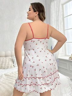 Fitted Sleeveless Sleepwear For Pajama Party, Fitted Sleeveless Sleepwear, Fitted Sleeveless Sleepwear For Sleepover, Red Sleeveless Cotton Sleepwear, White Sleeveless Dress For Sleepover, White Sleeveless Dress For Pajama Party, Casual Sleeveless Bedtime Dress, Casual Sleeveless Dress For Bedtime, Red Sleeveless Nightgown