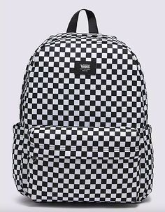 Vans Old Skool Check Backpack. The Old Skool Check Backpack Is A Favorite For Good Reason. This Classic Backpack Features An All-Purpose, Two Pocket Design With An Organizer In The Front, A Slip-In Interior Pocket, Laptop Sleeve That Fits Most 15'' Laptops, And Water Bottle Pocket. Our Classic Allover Checker Pattern And Heritage Details Like The Woven Logo Label Bring An Touch To This Iconic Design In A Way Only Vans Can Do. Dimensions: 16 5/8" X 12 3/4" X 4 3/4". Capacity: 22 Liters. 100% Recycled Polyester. Imported. Vans Bags, Wwe T Shirts, Flannel Sweatshirt, Checker Pattern, Vans Store, Graphic Trends, Boys Graphic Tee, Boys Backpacks, Girls Graphic Tee