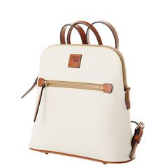 Carry Comfortably    This versatile backpack, made from pebble leather with a natural grain that hides signs of daily wear, keeps your hands free for on-the-go days. Backpack Craft, Monogram Pendant, Tan Cowhide, Credit Card Wallet, Dooney And Bourke, Travel Collection, Dooney & Bourke, Pocket Detail, Shoe Sale