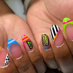 𝕊𝕙𝕠𝕣𝕥 ℕ𝕒𝕚𝕝 𝕂𝕚𝕝𝕝𝕒 on Instagram: "We went colorful 😜 @cyberheels" Acrylic Nails Stiletto, Bee Nails, New Nail Designs, Minimal Nails, Nail Colours, Short Nail, Nail Swag, Colorful Nail Designs