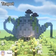 an image of a teapot made out of plants