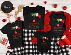 Introducing our Family Christmas Shirt and Grinch Matching Tee Collection! Complete your holiday look with our cozy Grinchy Christmas Matching Sweater, Grinchy Family Shirt, and Grinchy Matching PJs. Embrace the festive spirit and create lasting memories with our charming, coordinated apparel for the whole family. NOTE: Pajama pants not included, only sell Shirt/Sweatshirt/Bodysuit in this listing *Each item needs to be added to the cart separately but can be purchased in the same order* 👉 Unis Couple Pajamas Christmas, Matching Family Pjs, Christmas Pjs Family, Xmas Pjs, Family Pjs, Couple Pajamas, Personalized Pajamas, Christmas Matching, Matching Sweaters