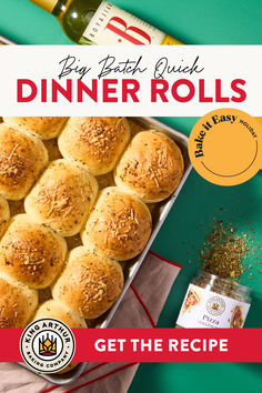 These big, soft, and tender dinner rolls are perennial favorites at the holiday table and, in many houses, all year round. Make a batch of quick dinner rolls for cookouts, bake sales, community dinners, or Sunday suppers — this recipe yields enough that you'll still have plenty of leftovers for the week. See details on freezing unbaked dough and adding another layer of flavor, like the cheese and pizza seasoning pictured, in the "tips" below. Quick Dinner Rolls, Pizza Seasoning, Sourdough Dinner Rolls, Rolled Sandwiches, Bread Dough Recipe, Bread Maker Recipes, Easy Rolls, Baked Rolls, Dough Recipes